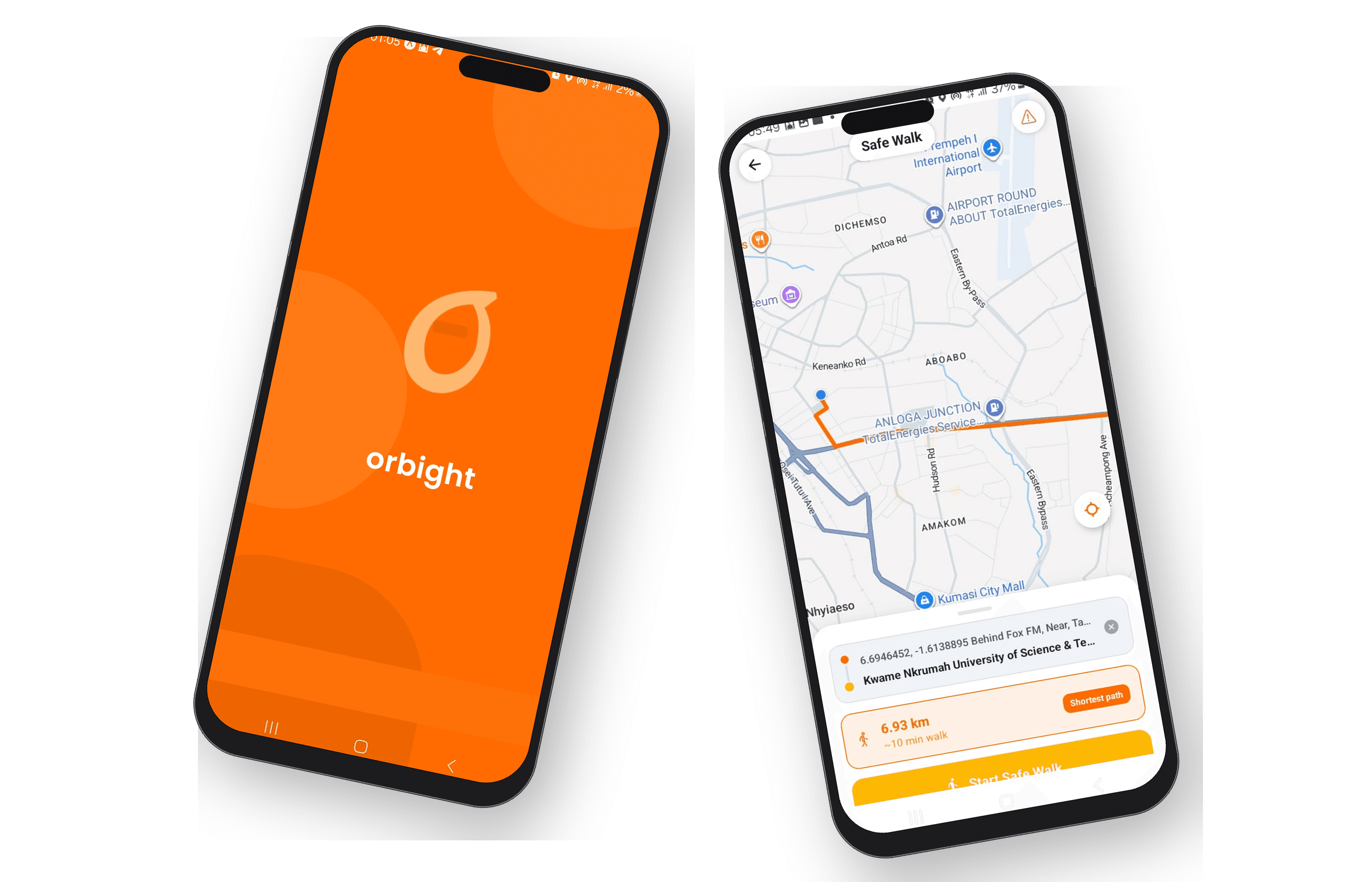 Orbight app mockup